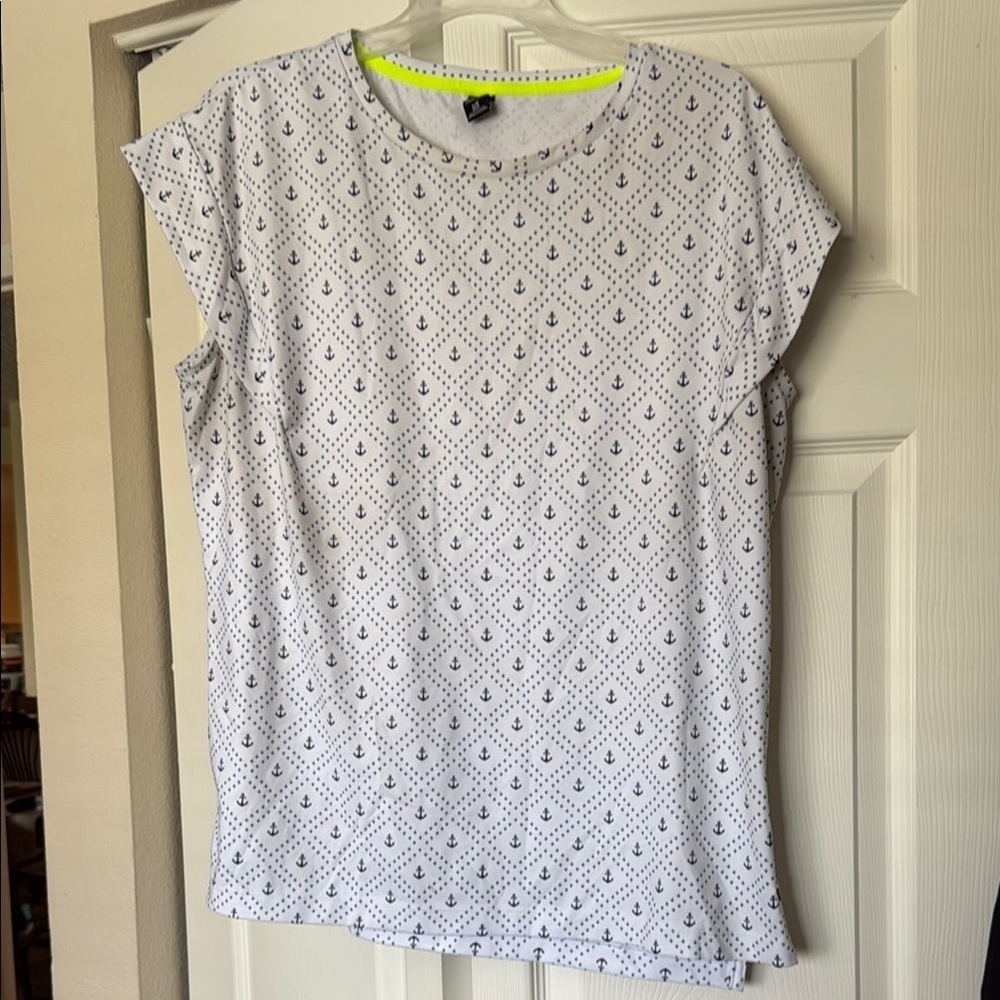 Helly Hansen White Ruffled Blouse with Short Sleeves - Picture 2 of 7